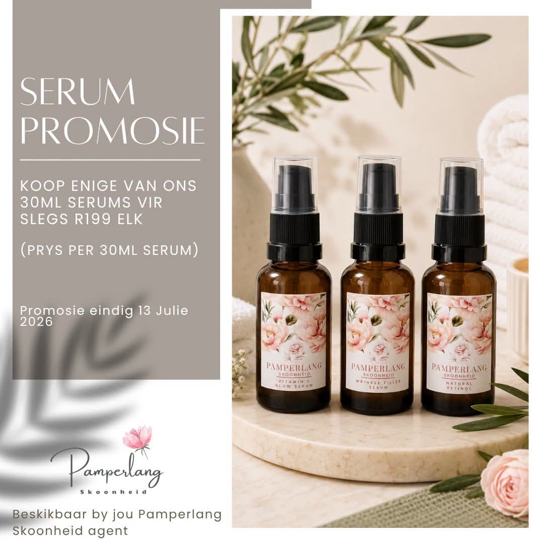 Serum Promosie — R199 per 30ml serum